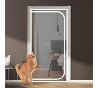 Mosquitera for puerta con cremallera for gatos, mosquitera for mascotas, mosquitera con cremallera, mosquitera extraíble for sala de estar, dormitorio, cocina y patio(White,90x215cm)