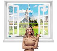 Mosquitera Imanes Magnetica, 180 x 115 cm Cortina Puerta Exterior Magnética Automático con Durable para Terraza Evita el Paso de Insectos【Blanco】