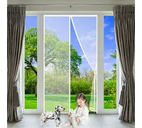 Mosquitera Imanes Magnetica, 260 x 220 cm Cortina Puerta Exterior Magnética Automático con Durable para Terraza Evita el Paso de Insectos Blanco