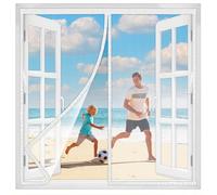 Mosquitera Imanes Magnetica 45x130 cm, Mosquitera Magnética Evita el Paso de Insectos con Durable para Cortina de la Ventana Blanco Versión-Mejorada