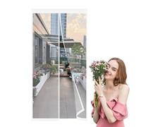 Mosquitera Imanes Magnetica,60x205cm Mosquiteras Enrollables Cortina Protección Mantiene Insectos Moscas Bichos para Sala de Salón Terraza Blanco