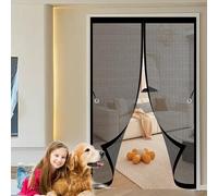 Mosquitera Imantada 115 x 115 cm Cierre Automático, sin Taladrar, Antimosquitos, Fácil Instalación, Mosquiteras de Puerta para Puerta de Balcón, de Patio, Negro
