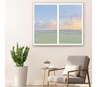 Mosquitera Imantada 117x102cm(W x H) Cierre Automático, sin Taladrar, Antimosquitos, Fácil Instalación, Mosquitera Ventana Enrollable para Puerta de Balcón, Puerta de Patio, Blanco