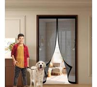Mosquitera Imantada 130 x 140 cm Protección Contra Insectos, Malla Fina, Mantiene El Aire Fresco, Mosquitera Puerta Enrollable para Puerta Corredera, de Salón, Negro