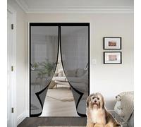 Mosquitera Imantada 140 x 165 cm Cierre Automático, sin Taladrar, Antimosquitos, Fácil Instalación, Mosquitera Puerta Ajustable para Puerta Corredera, de Salón, Negro