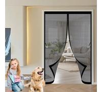 Mosquitera Imantada 141 x 235 cm Protección Contra Insectos, Malla Fina, Mantiene El Aire Fresco, Mosquitera Puerta Caravana para Puerta de Balcón, de Patio, Negro