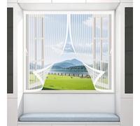 Mosquitera Imantada 183 x 142 cm Protección Contra Insectos, Malla Fina, Mantiene El Aire Fresco, Mosquitera con Imanes para Puerta de Balcón, Puerta de Patio, Blanco
