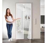 Mosquitera Imantada 80 x 110 cm Protección Contra Insectos, Malla Fina, Mantiene El Aire Fresco, Mosquitera Magnetica para Puerta para Puerta de Balcón, de Patio, Blanco