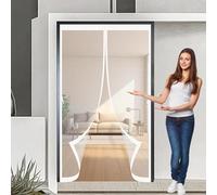 Mosquitera Imantada 85 x 155 cm Protección Contra Insectos, Malla Fina, Mantiene El Aire Fresco, Cortina Mosquitera para Puerta para Puerta Corredera, de Salón, Blanco