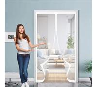 Mosquitera Imantada 85 x 180 cm Protección Contra Insectos, Malla Fina, Mantiene El Aire Fresco, Mosquitera Magnetica para Puerta para Puerta Corredera, de Salón, Blanco