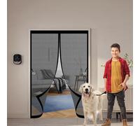 Mosquitera Imantada 90 x 165 cm Protección Contra Insectos, Malla Fina, Mantiene El Aire Fresco, Cortinas Mosquitera Puerta para Puerta Corredera, de Salón, Negro