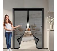 Mosquitera Imantada 95 x 140 cm Cierre Automático, sin Taladrar, Antimosquitos, Fácil Instalación, Cortinas Mosquitera Puerta para Puerta Corredera, de Salón, Negro