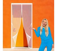 Mosquitera Imantada Puerta 105 x 254 cm Magnético Automático Puerta de Malla Magnética No Requiere Herramientas, Fácil de Instalar para Exterior de Balcón Patio, Blanco