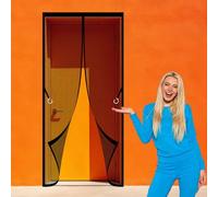 Mosquitera Imantada Puerta 107 x 260 cm Magnético Automático Puerta de Malla Magnética No Requiere Herramientas, Fácil de Instalar para Exterior de Balcón Patio, Negro