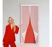 Mosquitera Imantada Puerta 110 x 261 cm Imán sin Necesidad de Taladrar Fly Curtains for Door Montaje Sencillo sin Necesidad de Taladrar para Puertas de Patio y Balconeras, Blanco