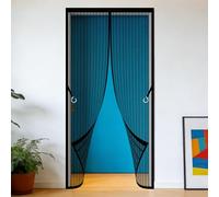 Mosquitera Imantada Puerta 119 x 198 cm Cierre Magnético de Arriba a Abajo Mosquitera Puerta Magnetica Resistente para Exterior de Balcón Patio, Negro