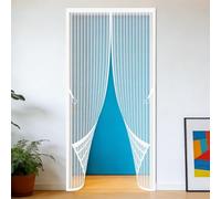 Mosquitera Imantada Puerta 119 x 206 cm Cierre Magnético de Arriba a Abajo Mosquitera Puerta Magnetica Resistente para Exterior de Balcón Patio, Blanco