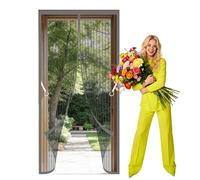 Mosquitera Imantada Puerta 120 x 235 cm Cierre Magnético de Arriba a Abajo Cortina Magnética Resistente a La Rotura para Puertas de Patio y Balconeras, Gris