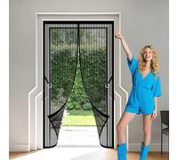 Mosquitera Imantada Puerta 127 x 272 cm Fácil de Instalar, No Requiere Herramientas Cortina Magnética Lejos de Los Mosquitos para Balcón Puerta Corredera de Patio, Negro