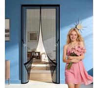 Mosquitera Imantada Puerta 64 x 267 cm Magnético Automático Rede Mosquito Porta Magnética Montaje Sencillo sin Necesidad de Taladrar para Todos Los Tamaños de Puertas, Negro