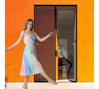 Mosquitera Imantada Puerta 69 x 252 cm Imanes para Un Autocierre Mosquitera Magnetica Puertas Exteriores Resistente para Balcón Puerta Corredera de Patio, Negro