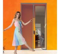 Mosquitera Imantada Puerta 80 x 244 cm Imanes para Un Autocierre Mosquitera Magnetica Puertas Exteriores Resistente para Balcón Puerta Corredera de Patio, Gris
