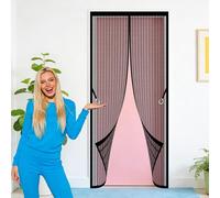 Mosquitera Imantada Puerta 85 x 248 cm Imanes para Un Autocierre Cortina Magnética Proteja a su Familia de Los Mosquitos para Puerta Del Balcón, Patio, Negro
