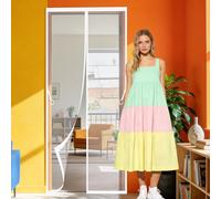 Mosquitera Imantada Puerta 90 x 231 cm Magnético Automático Mosquitera Magnetica Puertas Exteriores Transpirables, Antimosquitos para Puertas de Patio y Balconeras, Blanco