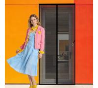 Mosquitera Imantada Puerta 91 x 189 cm Varios Tallas Cortina Mosquitera Magnética No Requiere Herramientas, Fácil de Instalar para Balcón Salón Dormitorio Puerta de Patio, Negro