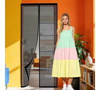 Mosquitera Imantada Puerta 91 x 228 cm Magnético Automático Mosquitera Magnetica Puertas Exteriores Transpirables, Antimosquitos para Puertas de Patio y Balconeras, Negro