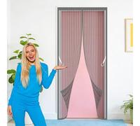 Mosquitera Imantada Puerta 92 x 246 cm Imanes para Un Autocierre Cortina Magnética Proteja a su Familia de Los Mosquitos para Puerta Del Balcón, Patio, Gris
