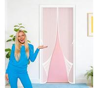Mosquitera Imantada Puerta 94 x 259 cm Imanes para Un Autocierre Cortina Magnética Proteja a su Familia de Los Mosquitos para Puerta Del Balcón, Patio, Blanco