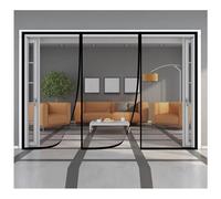 Mosquitera magn¨¦tica para puerta,300x215cm con cortina de malla resistente, parte superior reforzada antidesgarro, gancho y bucle de marco completo，negro