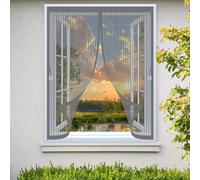 Mosquitera Magnetica 100 x 100 cm Cierre Automático, Automáticamente y Mantiene El Aire Fresco, La Cortina Magnética Es Ideal Cortinas Antimosquitos para Todas Las Ventana, Gris