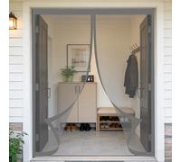 Mosquitera Magnetica 100 x 130 cm Cierre Automático, Mantiene El Aire Fresco en El Interior, Fácil de Instalar, Los Bichos Fuera Mosquitera Iman para Puerta Exterior, Gris