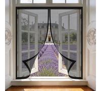 Mosquitera Magnetica 100 x 130 cm Cierre Automático, Mantiene El Aire Fresco en El Interior, Fácil de Instalar, Los Bichos Fuera Cortina Puerta para Puerta Corredera, Negro