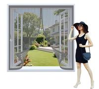 Mosquitera Magnética 100 x 140 cm Cierre Automático, Automáticamente y Mantiene El Aire Fresco, La Cortina Magnética Es Ideal Cortina de Malla para Todas Las Ventana, Gris