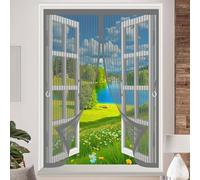 Mosquitera Magnetica 100 x 145 cm Cierre Automático, Automáticamente y Mantiene El Aire Fresco, La Cortina Magnética Es Ideal Cortina Antimosquitos para Todas Las Ventana, Gris