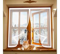 Mosquitera Magnetica 100 x 145 cm Cierre Automático, Protección Insectos, Resistente a La Rotura Mosquitera Magnética para Puerta para Correderas, Garaje O Patio, Blanco