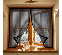 Mosquitera Magnetica 100 x 145 cm Cierre Automático, Protección Insectos, Resistente a La Rotura Mosquitera Magnética para Puerta para Correderas, Garaje O Patio, Negro