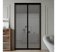 Mosquitera Magnetica 100 x 160 cm Junta Magnética de Arriba a Abajo, sin Taladrar, Transpirables, Resistente Al Viento Cortina Magnética Antiinsectos para Puerta Corredera, Negro
