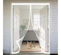 Mosquitera Magnetica 100 x 170 cm Cierre Automático, Mantiene El Aire Fresco en El Interior, Fácil de Instalar, Los Bichos Fuera Mosquitera Iman para Puerta Exterior, Blanco
