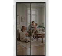 Mosquitera Magnética 100 x 185 cm Cierre Automático con Imanes y Pesos, Taladrar Fácil de Instalar Mantiene, Ensanchada y Engrosada Cortina Mosquitera para Dormitorio, Negro