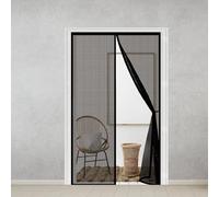 Mosquitera Magnética 100 x 200 cm Cierre Automático con Imanes y Pesos, Taladrar Fácil de Instalar Mantiene Mosquitera para Puertas para Balcón, Cocina, Negro