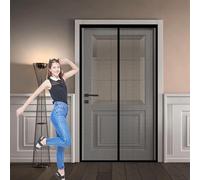 Mosquitera Magnetica 100 x 210 cm Que Entre Aire Fresco, Cierre Automático Cortina Mosquitera Exterior Fácil Instalación sin Taladrar para Dormitorio Sala de Puerta, Negro