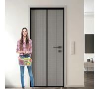 Mosquitera Magnetica 100 x 220 cm Cierre Automático, Que Entre Aire Fresco Rede Mosquito Porta Magnética Fácil Instalación sin Taladrar para Correderas, Garaje O Patio, Negro