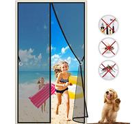 Mosquitera magnética 100x220 cm Plegable Puerta De Pantalla Magnética Cierre Automático, Que Evita El Paso de Insectos para Pasillos/Puertas, 2023-Versión Negro