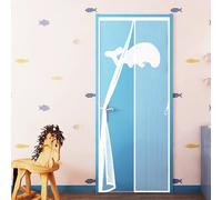 Mosquitera Magnetica 103 x 205 cm Cierre Automático, Que Entre Aire Fresco Cortina Magnética Puerta Exterior Fácil Instalación sin Taladrar para Dormitorio Sala de Puerta, Blanco