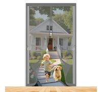 Mosquitera Magnetica 103 x 225 cm Proteger a su Familia Cortina Mosquitera Puerta Exterior Se Cierra Automáticamente para Puerta Exterior, de Balcón/Patio, Gris