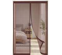 Mosquitera Magnetica 103 x 248 cm Transpirables, Antimosquitos Cortina Mosquitera Puerta Exterior Mantiene El Aire Fresco para Puerta Exterior, de Balcón/Patio, Marrón